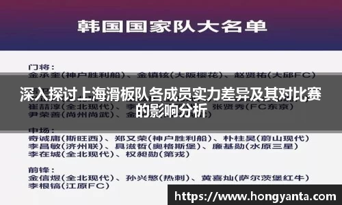 深入探讨上海滑板队各成员实力差异及其对比赛的影响分析